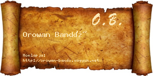 Orowan Bandó névjegykártya